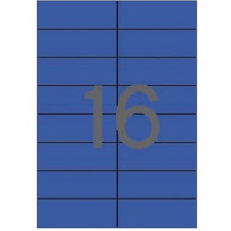 ETIQUETA ADHESIVA APLI LASER/COPY/INKJET 105X37 MM. AZUL 20 HOJAS DIN A4 320 ETIQUETAS (01596) - ETIQ.LASER 105*37 AZ CJ320 20H
