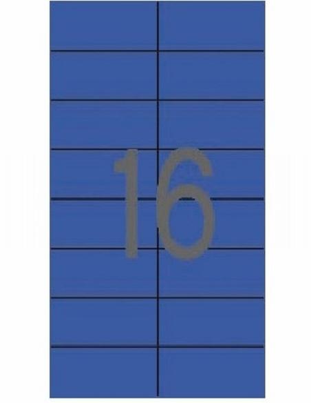 ETIQUETA ADHESIVA APLI LASER/COPY/INKJET 105X37 MM. AZUL 20 HOJAS DIN A4 320 ETIQUETAS (01596) - ETIQ.LASER 105*37 AZ CJ320 20H