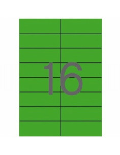 ETIQUETA ADHESIVA APLI LASER/COPY/INKJET 105X37 MM. VERDE 20 HOJAS DIN A4 320 ETIQUETAS (01598) - ETIQ.LASER 105*37 VE CJ320 20H