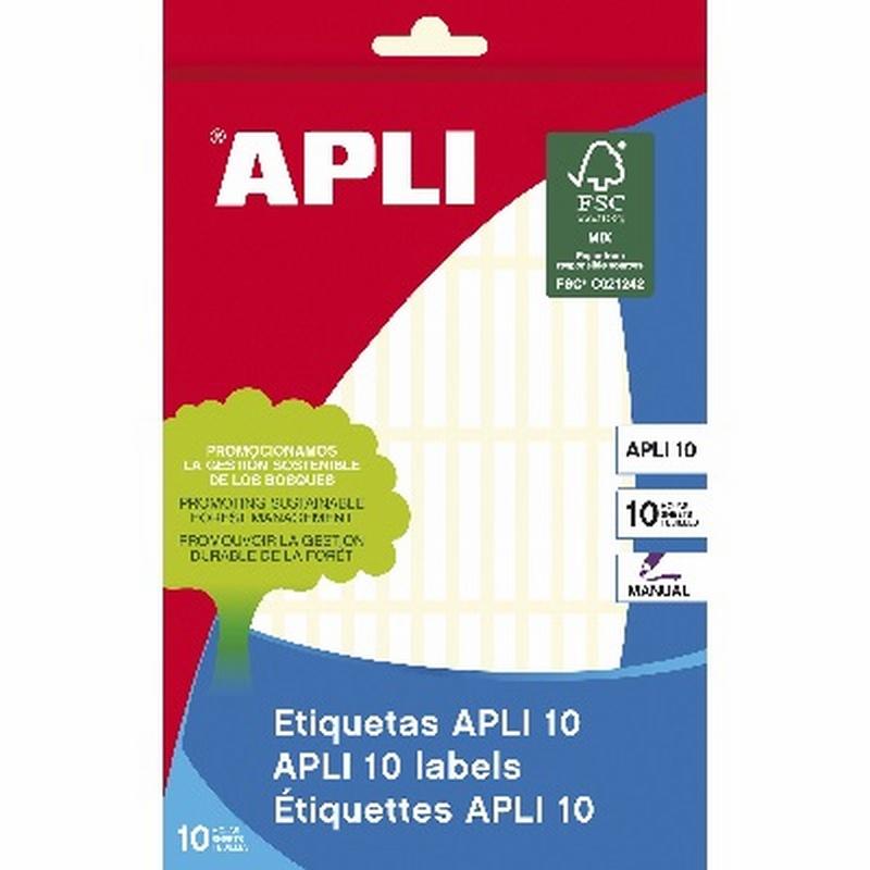 ETIQUETAS APLI  BLANCAS 5X35 MM. ESCRITURA MANUAL 10 HOJAS (1631) DE APLI - ETIQ.ADH.BL 5*35 600U.