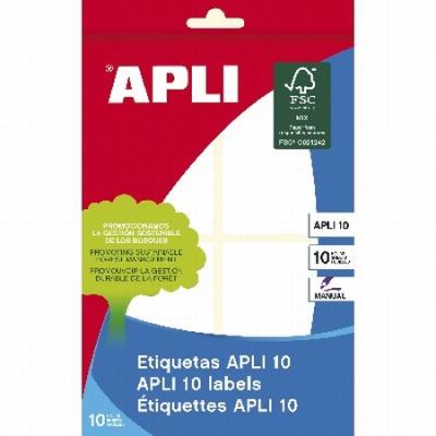 ETIQUETAS APLI BLANCAS 53X82 MM. ESCRITURA MANUAL 10...