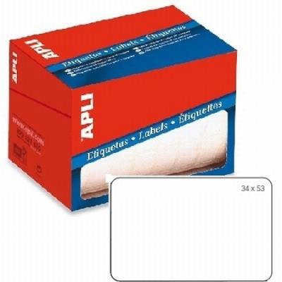 ETIQUETAS APLI BLANCAS EN ROLLO 34X53 MM. ESCRITURA...