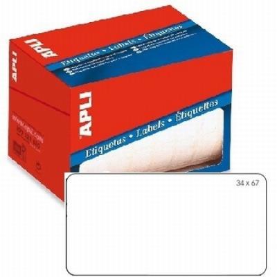 ETIQUETAS APLI BLANCAS EN ROLLO 34X67 MM. ESCRITURA...