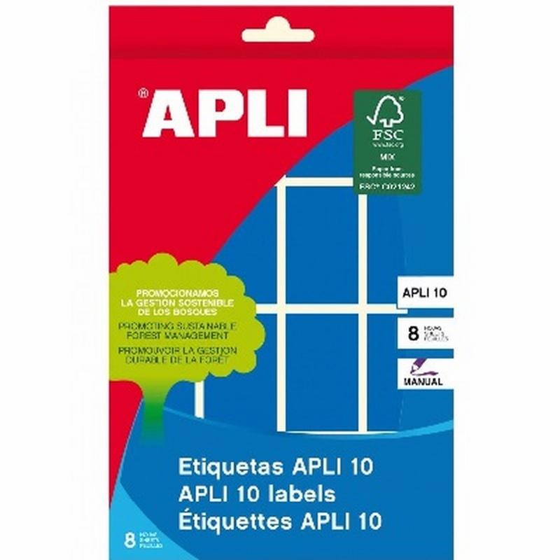 ETIQUETAS APLI -GOMET- RECTANGULARES 25X40 MM. AZULES ESCRITURA MANUAL 8 HOJAS (2755) - ETIQ.AZUL 25*40 128UI