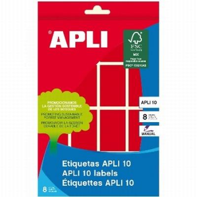 ETIQUETAS APLI -GOMET- RECTANGULARES 25X40 MM. ROJAS...