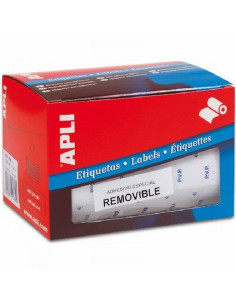ETIQUETAS APLI REMOVIBLES BLANCAS EN ROLLO 16X22 MM. CON TEXTO IMPRESO PVP ESCRITURA MANUAL (10087) - ETIQ.ADH.16*22 PVP-EU