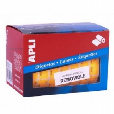 ETIQUETAS APLI  REMOVIBLES NARANJAS FLUOR EN ROLLO 16X22...
