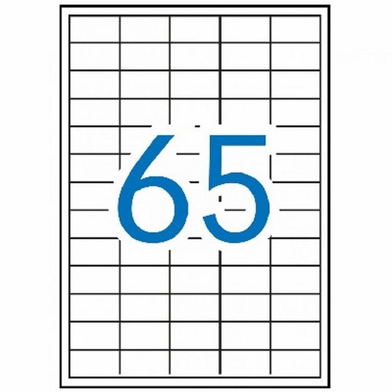 ETIQUETA ADHESIVA FABRISA LASER FOTOCOPIADORA INKJET 38X21,2 MM BLANCA 100 HOJAS DIN A4 6500 ETIQUETAS (15292)