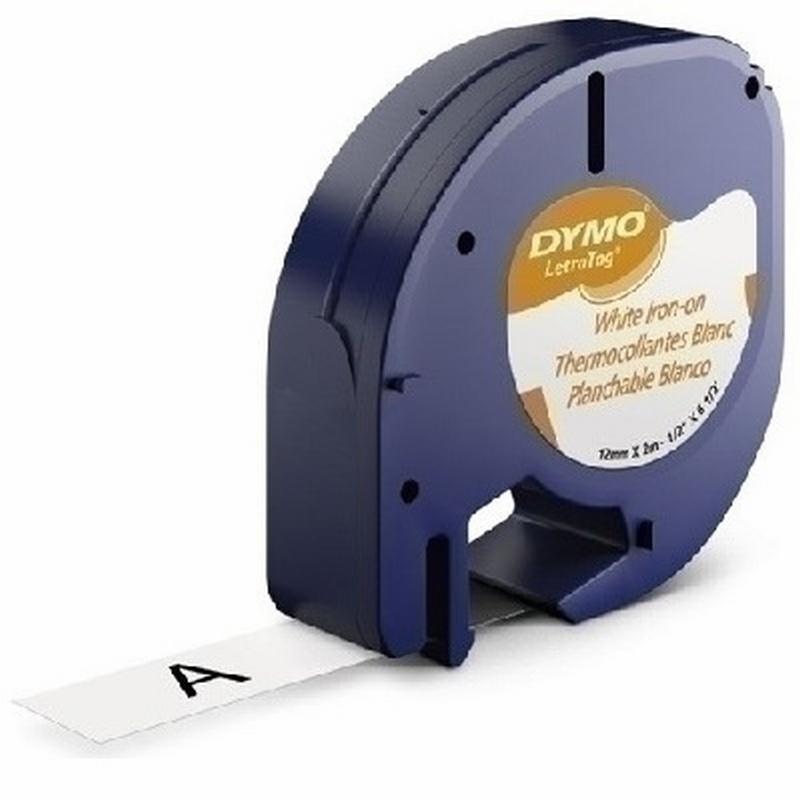 CINTA DYMO PARA ROPA 12MM x 4M NEGRO/BLANCO PARA MAQUINA LETRATAG (S0718850) (18769) DE DYMO - CINTA LETRATAG BL.ROPA/TELA