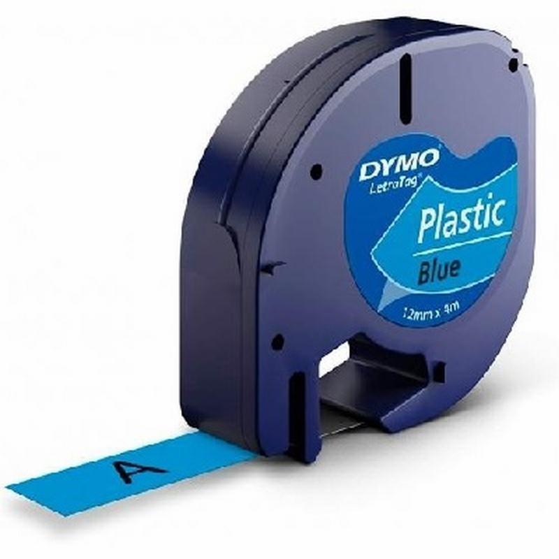 CINTA DYMO DE POLIESTER 12MM x 4M NEGRO/VERDE PARA MAQUINA LETRATAG (S0721650) (91205) - CINTA LETRATAG PLAST.AZ 91205