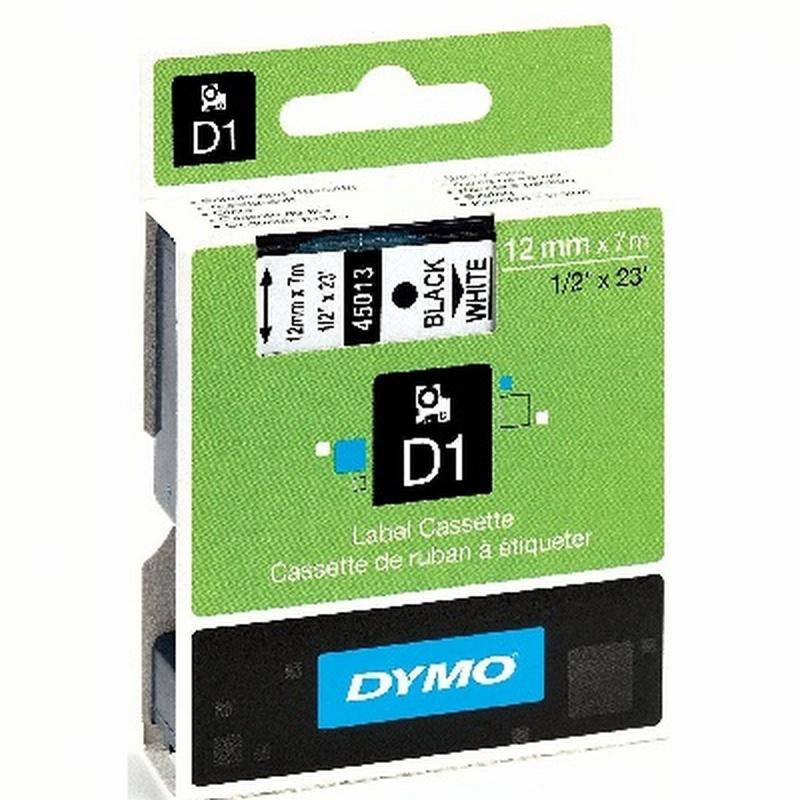 CINTA DYMO 1000 NEGRO-BLANCO 12MM X 7MTS. D1 (S0720530) (45013) - CINTA DYMO 12MM NG/BL 45013