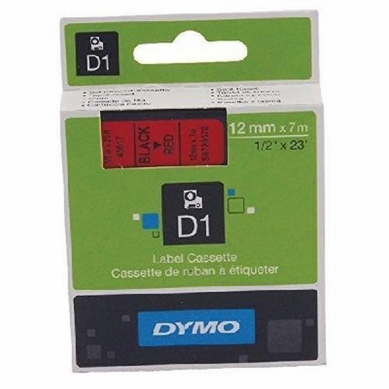 CINTA DYMO 1000 NEGRO-ROJO 12MM X 7MTS. D1 (S0720560) (45017) - CINTA DYMO 12MM NG/RJ 45017