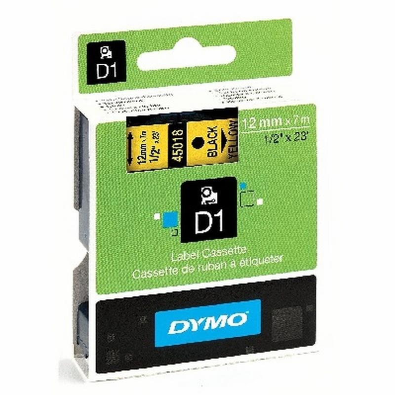 CINTA DYMO 1000 NEGRO-AMARILLO 12MM X 7MTS. D1 (S0720580) (45018) - CINTA DYMO 12MM NG/AM 45018