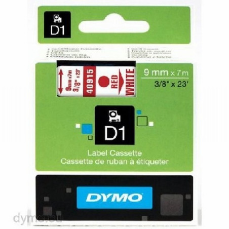 CINTA DYMO 1000 ROJO-BLANCO 9MM X 7MTS. D1 (S0720700) (40915) DE DYMO - CINTA DYMO 9MM.RJ/BL 40915