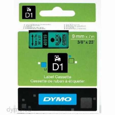 CINTA DYMO 1000 NEGRO-VERDE 9MM X 7MTS. D1 (S0720740) (40919) DE DYMO - CINTA DYMO 9MM.NG/VE 40919