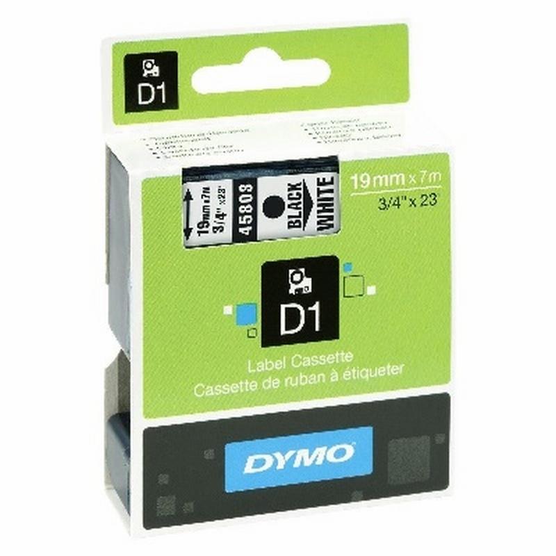 CINTA DYMO 1000 NEGRO-BLANCO 19MM X 7MTS. D1 (S0720830) (45803) DE DYMO - CINTA DYMO 19MM.NG/BL 45803