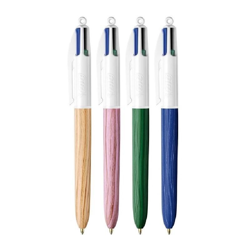 BOLIGRAFO BIC 4 COLORES WOOD STYLE PUNTA 1.0 MM. MADERA CUATRO COLORES (507406) - BOLI.BIC 4 COLORES WOOD