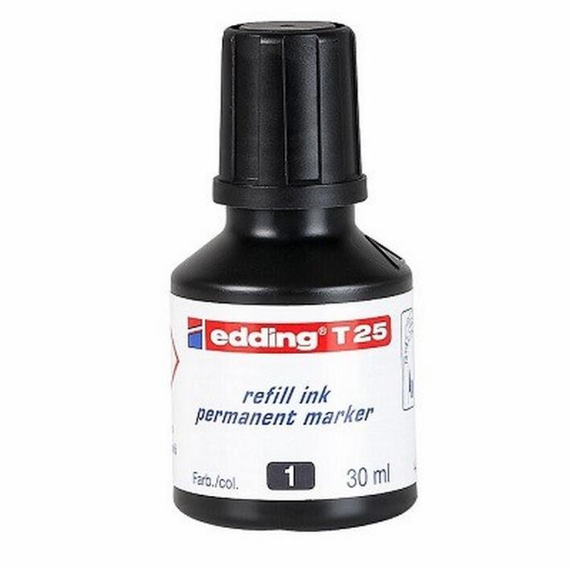 TINTA ROTULADOR EDDING T-25 NEGRA BOTE 30 ML (T25-01) DE EDDING - TINTA EDDING NG