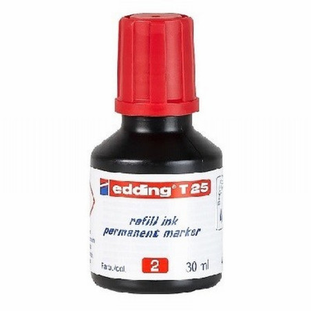 TINTA ROTULADOR EDDING T-25 ROJA BOTE 30 ML (T25-02) DE EDDING - TINTA EDDING RJ