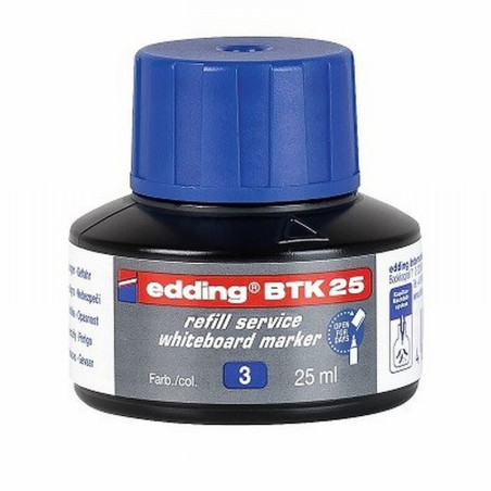 TINTA EDDING BTK-25 PARA PIZARRAS BLANCAS FRASCO 25 ML AZUL (BTK25-03) - TINTA PIZARRA EDDING AZ