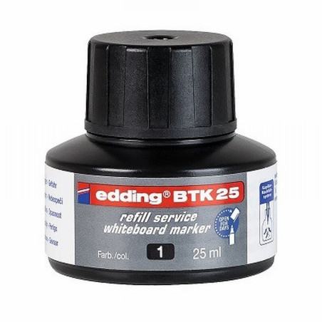 TINTA EDDING BTK-25 PARA PIZARRAS BLANCAS FRASCO 25 ML NEGRA (BTK25-01) - TINTA PIZARRA EDDING NG