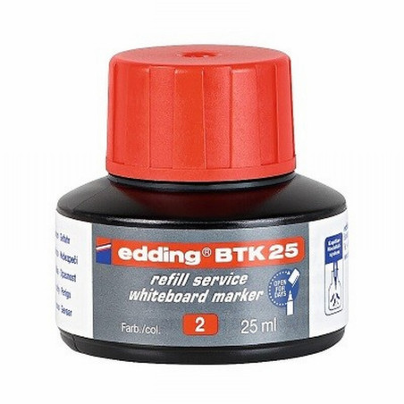 TINTA EDDING BTK-25 PARA PIZARRAS BLANCAS FRASCO 25 ML ROJA (BTK25-02) - TINTA PIZARRA EDDING RJ