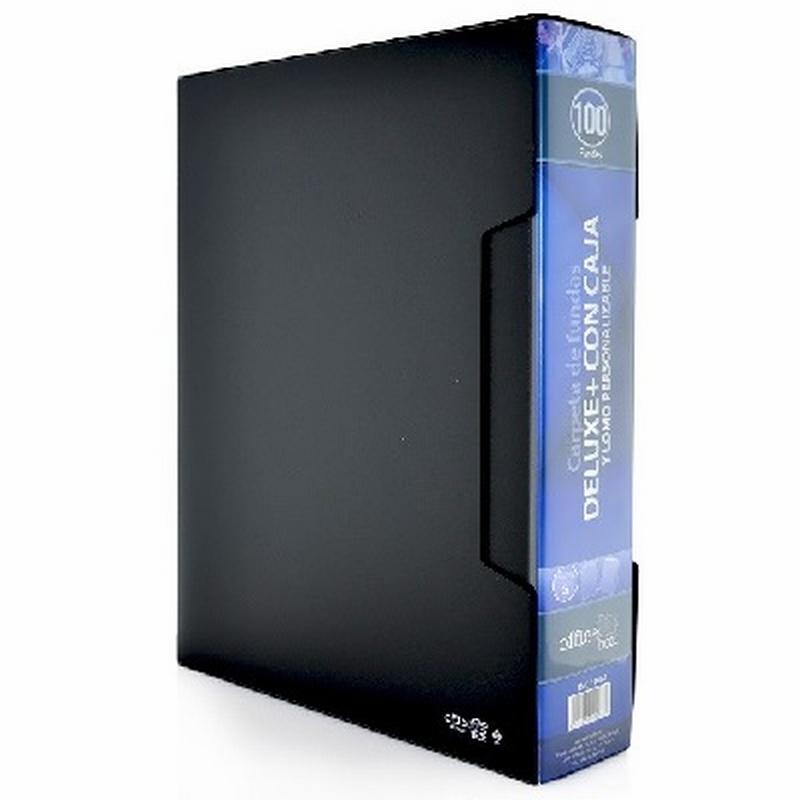 CARPETA OFFICE BOX DELUXE DIN A4 100 FUNDAS CON CAJETIN NEGRO (10068) - CARP.100FUNDAS C/CJ HFP OFFICE BOX