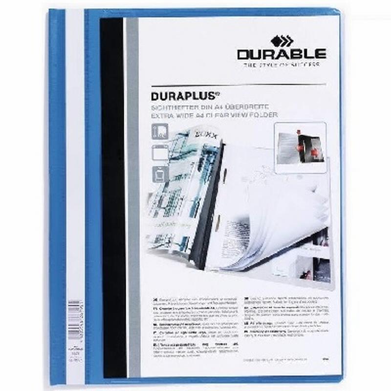 CARPETA DURAPLUS DIN A4 CON FASTENER AZUL DURABLE (2579-06) - CARP.SOLAPA F.AZ DURAPLUS