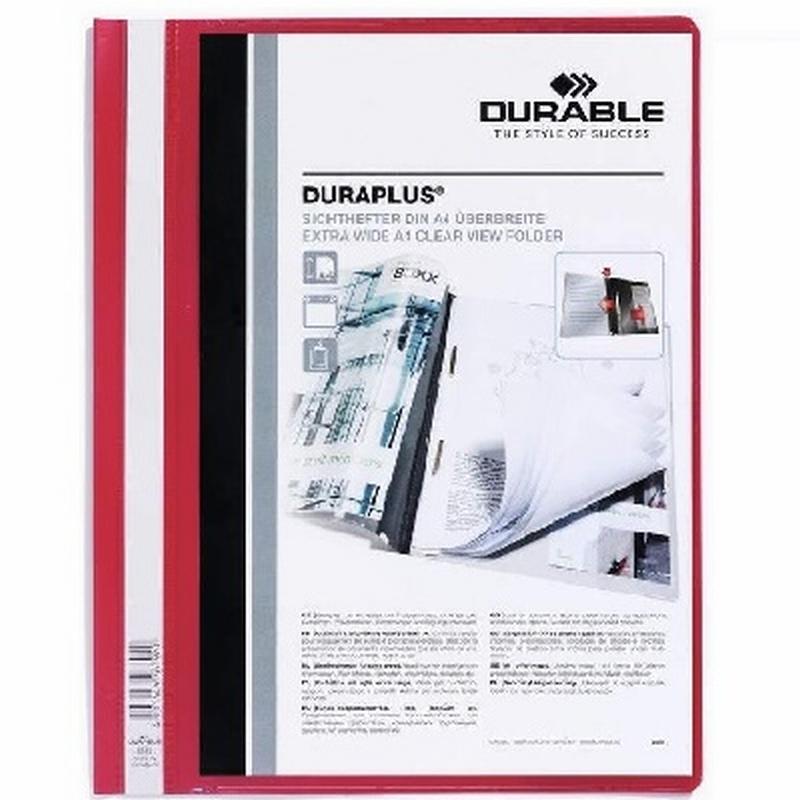 CARPETA DURAPLUS DIN A4 CON FASTENER ROJO DURABLE (2579-03) - CARP.SOLAPA F.RJ DURAPLUS