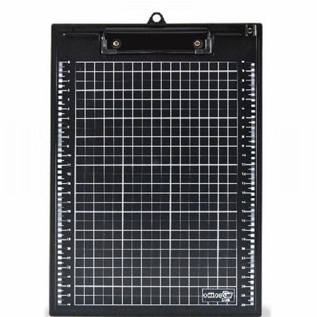 CARPETA OFFICE BOX PINZA SUPERIOR FOLIO PLASTICO NEGRA CUADRICULA (9259) - CARP.PORTADOC.UM.C/CUAD.HFP