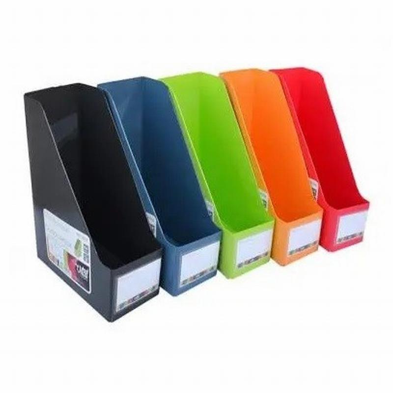 REVISTERO OFFICE BOX VERTICAL CON TARJETERO DIN A4+ COLORES SURTIDOS VITAL (35018) - CAJETIN PLASTICO OFFICE BOX SURTIDOS