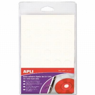 BOTON ADHESIVO APLI FIJADOR DE CD Y DVD 35 UNIDADES...