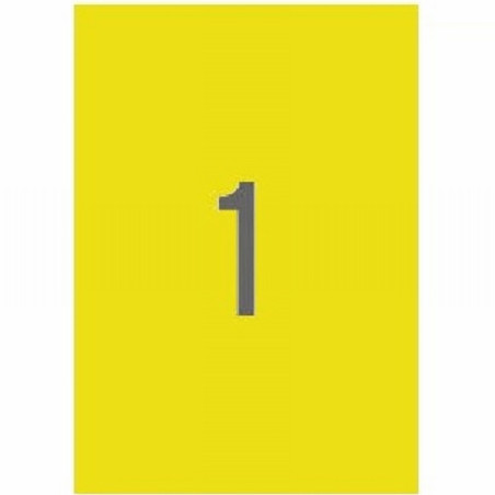 ETIQUETA ADHESIVA APLI LASER/COPY/INKJET 210 x 297 MM. AMARILLA FLUOR 100 HOJAS DIN A4 100 UNIDADES (11747)