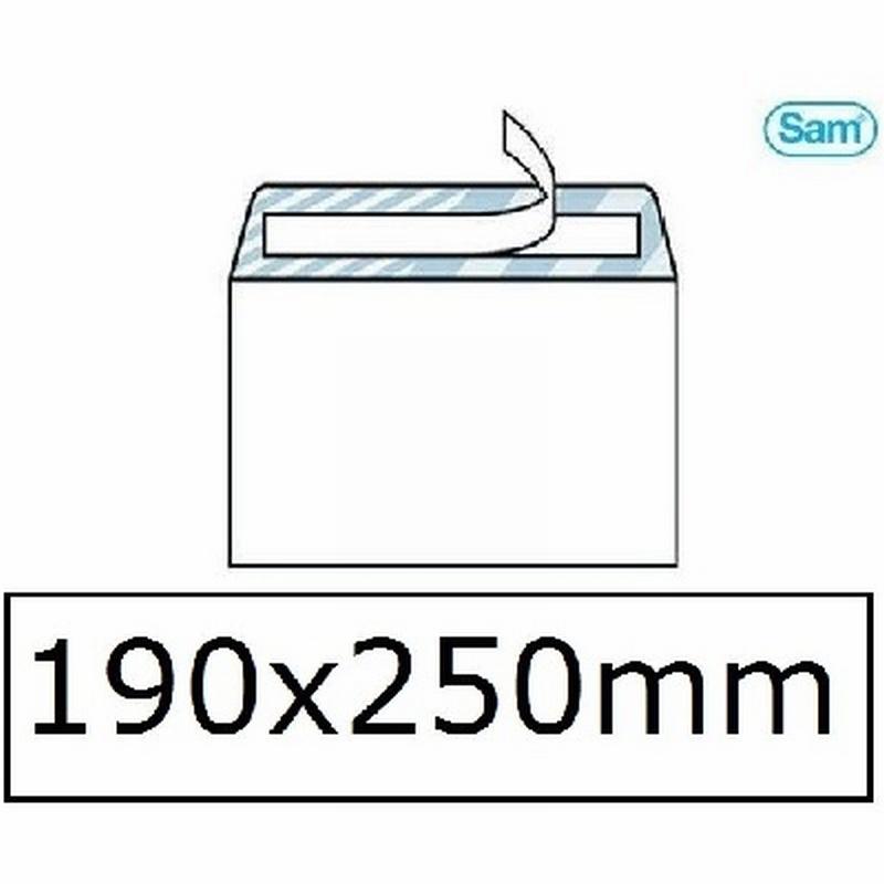 SOBRE SAM BLANCO CUARTILLA PROLONGADO 190x250 MM. TIRA SILICONA (A-18495) DE SAM - SOB.ADH.BL.190*250 A18495