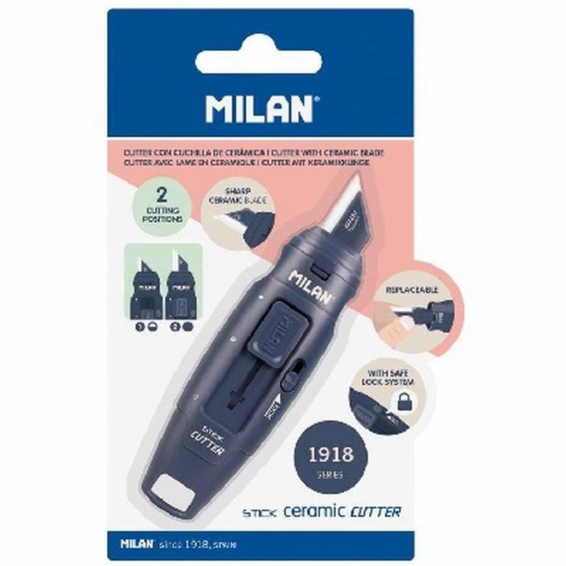 CUTER MILAN HOJA CERAMICA STICK AZUL MARINO EN BLISTER (6010108B) - CUTTER CERAMICA MILAN 6010108B