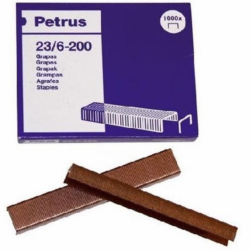 GRAPAS PETRUS Nº 23/6 CAJA DE 1000 UNIDADES (23600) - GRAPA 23/6 COBR.CJ1000 PETRUS