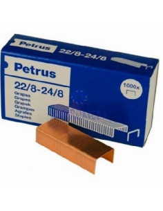 GRAPAS PETRUS Nº 22/8 COBREADAS CAJA DE 1000 UNIDADES (55714) - GRAPA 22/8-24/8 CJ1000 PETRUS