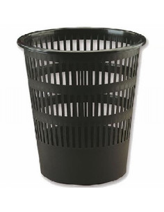 PAPELERA PLASTICO FAIBO REJILLA 12 LITROS NEGRA 295X275 MM (307-02) - PAPEL.REJILLA FAIBO NEGRO