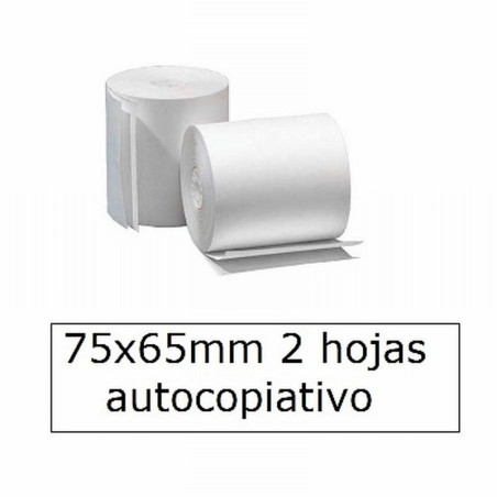 ROLLO FABRISA PAPEL AUTOCOPIATIVO 75X65X12 MM DE 2 HOJAS PARA REGISTRADORAS (16179) DE FABRISA - PAP.CALCU.75*65 2H.EUROCALCO