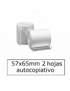 ROLLO FABRISA PAPEL AUTOCOPIATIVO 56,5X65X12 MM DE 2 HOJAS PARA REGISTRADORAS (16177) - PAP.CALCU.56,5*65 2H.EUROCALCO