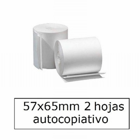 ROLLO FABRISA PAPEL AUTOCOPIATIVO 56,5X65X12 MM DE 2 HOJAS PARA REGISTRADORAS (16177) - PAP.CALCU.56,5*65 2H.EUROCALCO