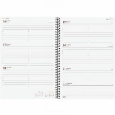 AGENDA ANUAL FINOCAM 2027 ESPIRAL OPAQUE E40 SEMANA VISTA HORIZONTAL DIN A4 (742781027) (742786027) - AGEND.ESPIRAL A4 SVH