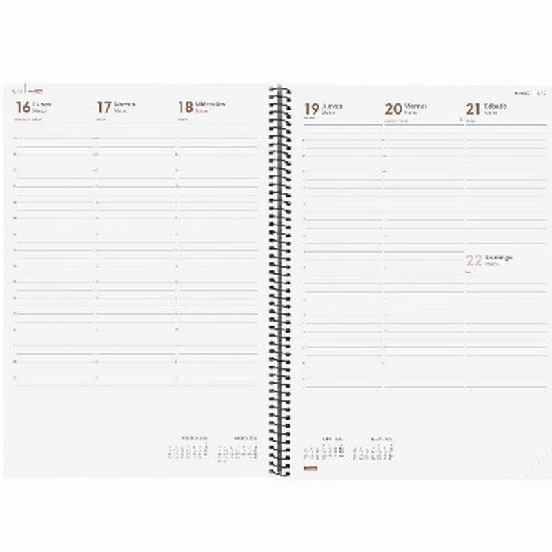 AGENDA ANUAL FINOCAM 2026 ESPIRAL OPAQUE E40 SEMANA VISTA VERTICAL DIN A4 210x297 MM (742851026) (742856026)