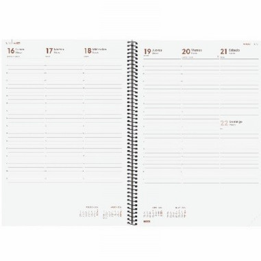 AGENDA ANUAL FINOCAM 2027 ESPIRAL OPAQUE E40 SEMANA VISTA VERTICAL DIN A4 210x297 MM (742851027) (742856027)