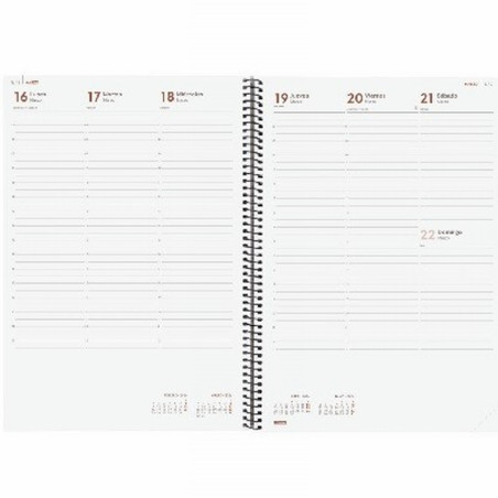 AGENDA ANUAL FINOCAM 2027 ESPIRAL OPAQUE E40 SEMANA VISTA VERTICAL DIN A4 210x297 MM (742851027) (742856027)