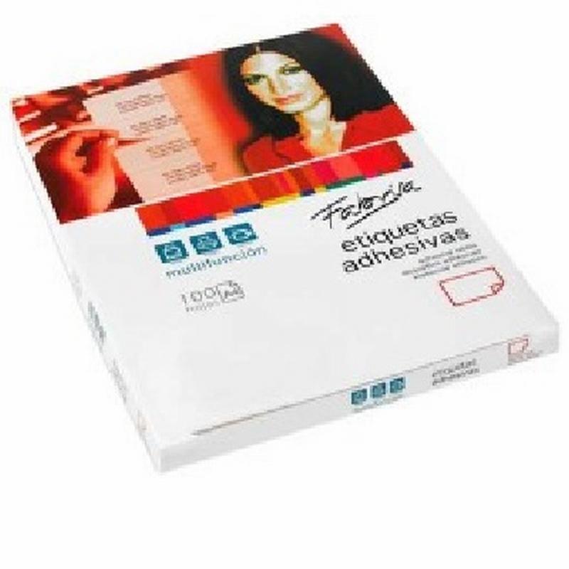 ETIQUETA ADHESIVA FABRISA LASER FOTOCOPIADORA INKJET 70X67.7 MM BLANCA 100 HOJAS DIN A4 1200 ETIQUETAS (15367)