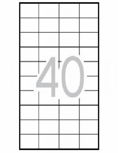 ETIQUETA ADHESIVA FABRISA LASER FOTOCOPIADORA INKJET 52.5X29.7 MM BLANCA 100 HOJAS DIN A4 4000 ETIQUETAS (15362)