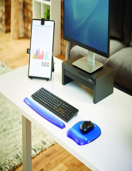 REPOSAMUÑECAS DE GEL FELLOWES PARA TECLADO AZUL (9113709) DE FELLOWES - REPOSAMUÑECAS TECL GEL AZ FELL91137