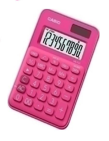 CALCULADORA CASIO DE SOBREMESA 10 DÍGITOS (MS-7UC-BU) (MS-7UC-RD) (MS-7UC-GN) DE CASIO - CALC.CASIO MS-7UC 10 DIG.