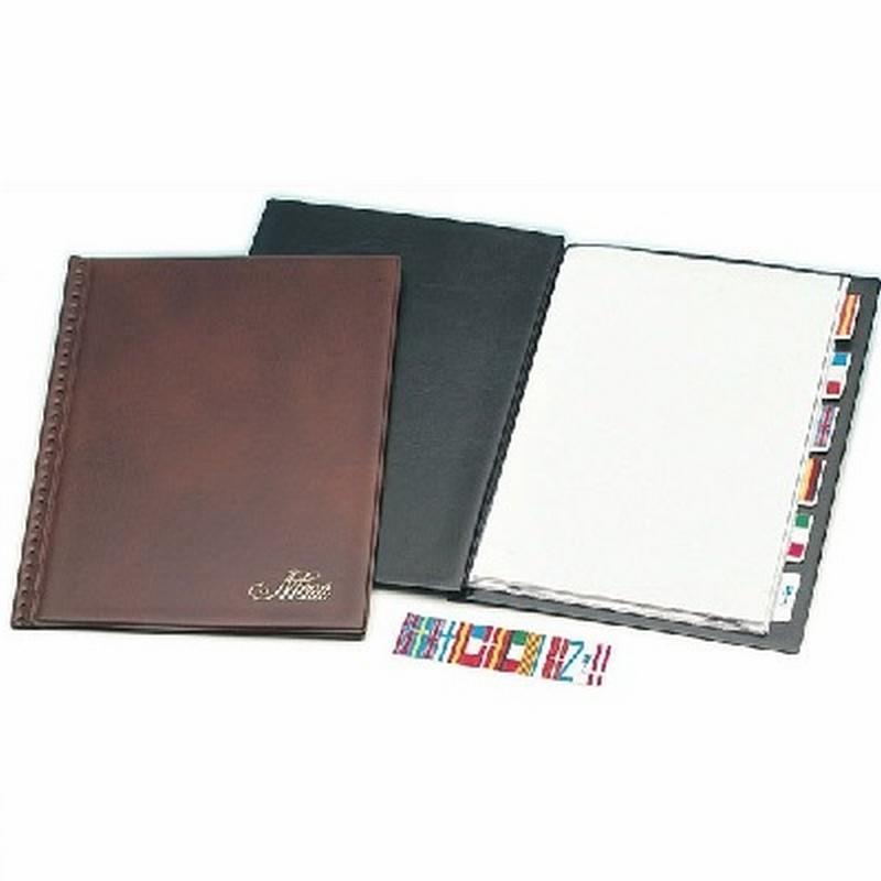 PORTAMENU GRAFOPLAS PVC FOLIO CON 6 FUNDAS EN COLOR CUERO VIEJO (06111041) O NEGRO (06111010) DE GRAFOPLAS